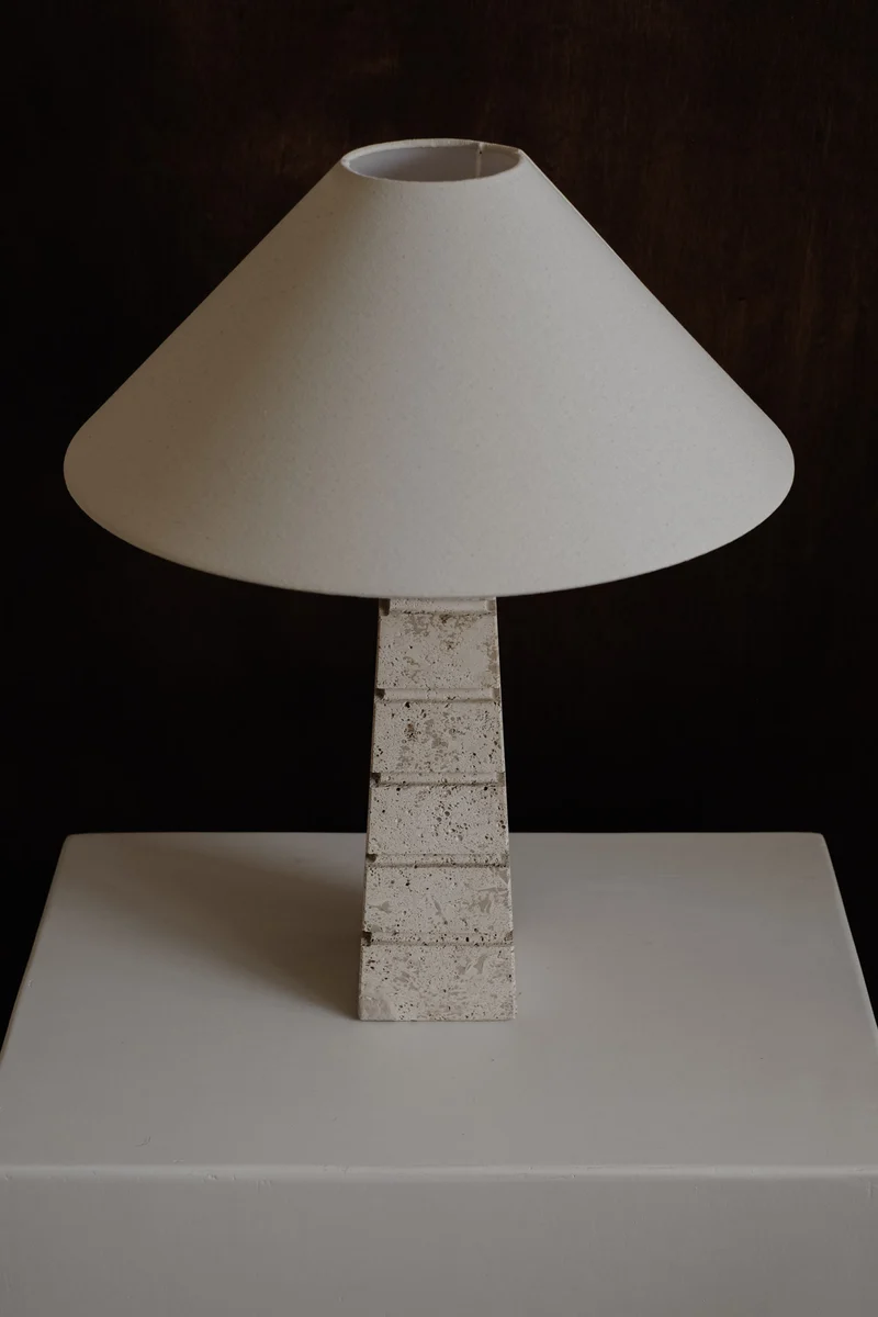Vintage Travertine Table Lamp