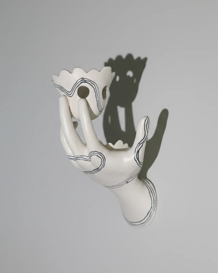 Wall Candle Holders in Ceramic and Glazed Ceramic