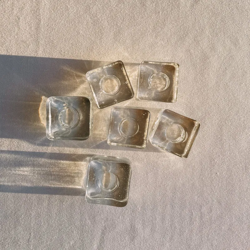 Brutalist Glass Candle Holders (set of 6)