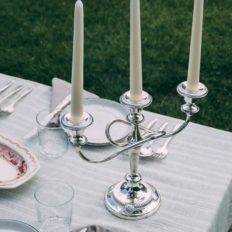 Three-armed Silver Candelabra
