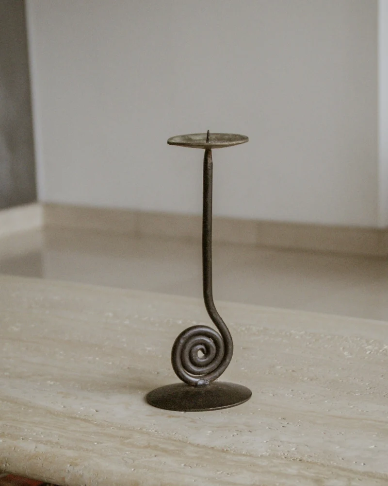 Swirl Cast Iron Candle Holder