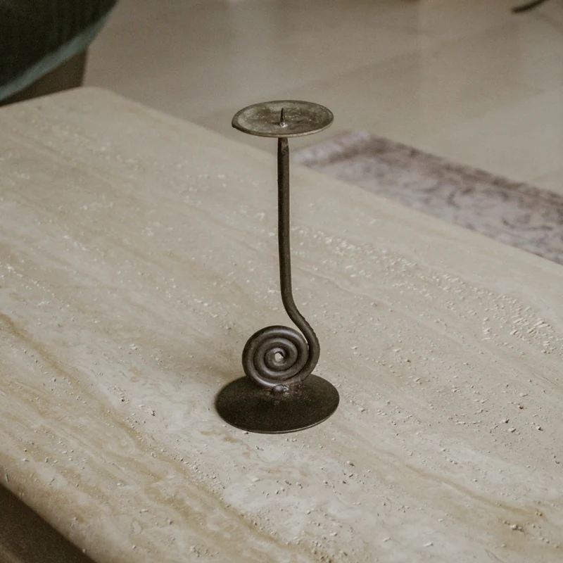 Swirl Cast Iron Candle Holder