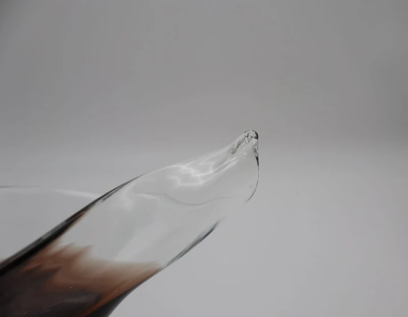Mid-Century Organic Hand-Blown Glass Sculptural Coupe – 1960s
