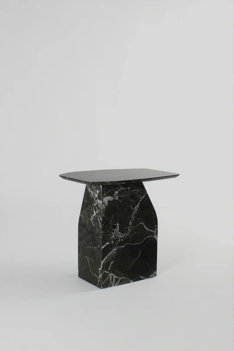 MATERA Side table in marble Verde Lepanto