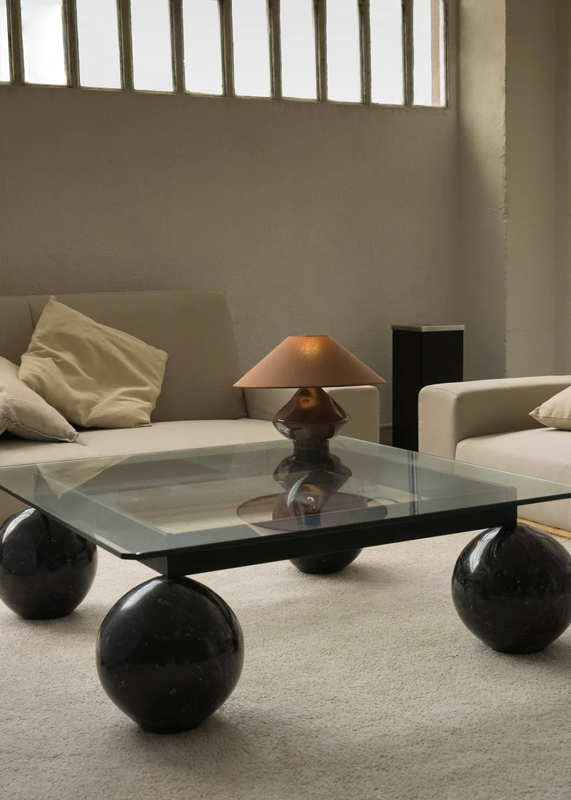 Brown-Conical Glass Table Lamp