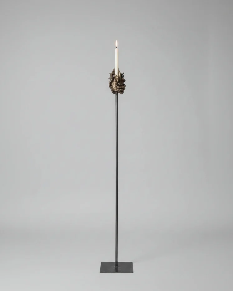 Three-hands Standing Candleholder in Ceramic N°55