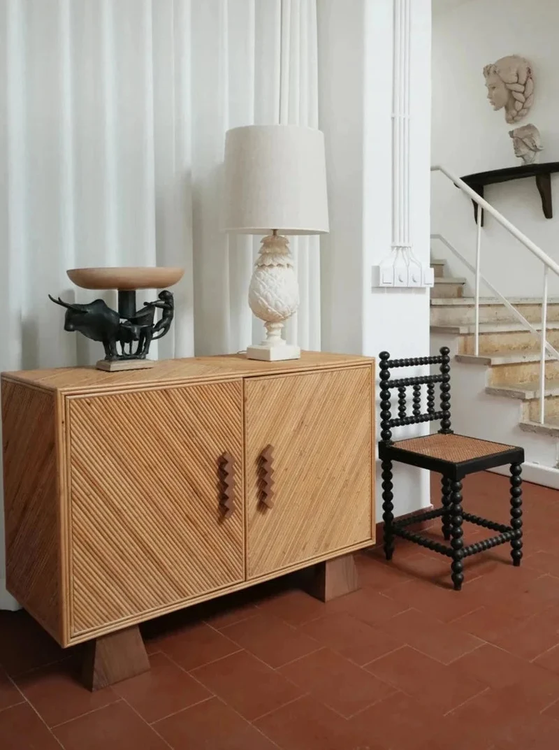 "Arrabida" Rattan and Walnut Sideboard