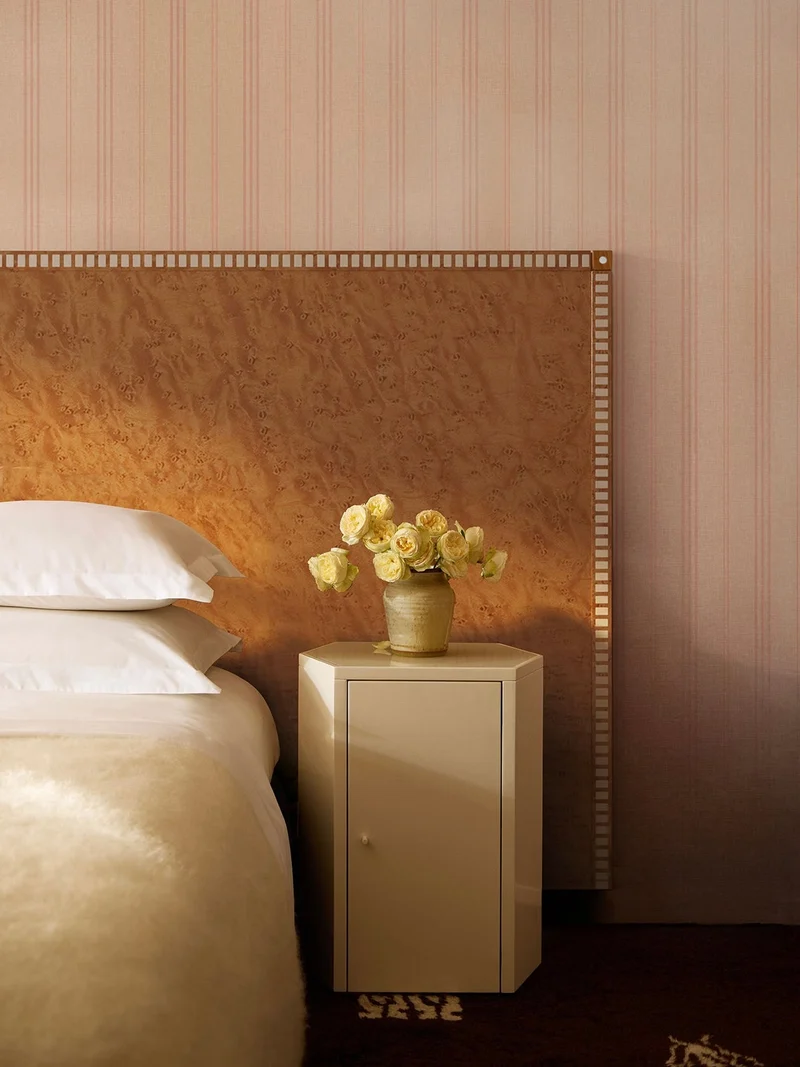 "Aquarama" Headboard in Birds Eye Maple