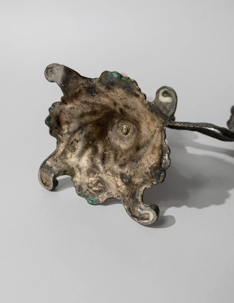 1910s Bronze Candleholder for Two Candles