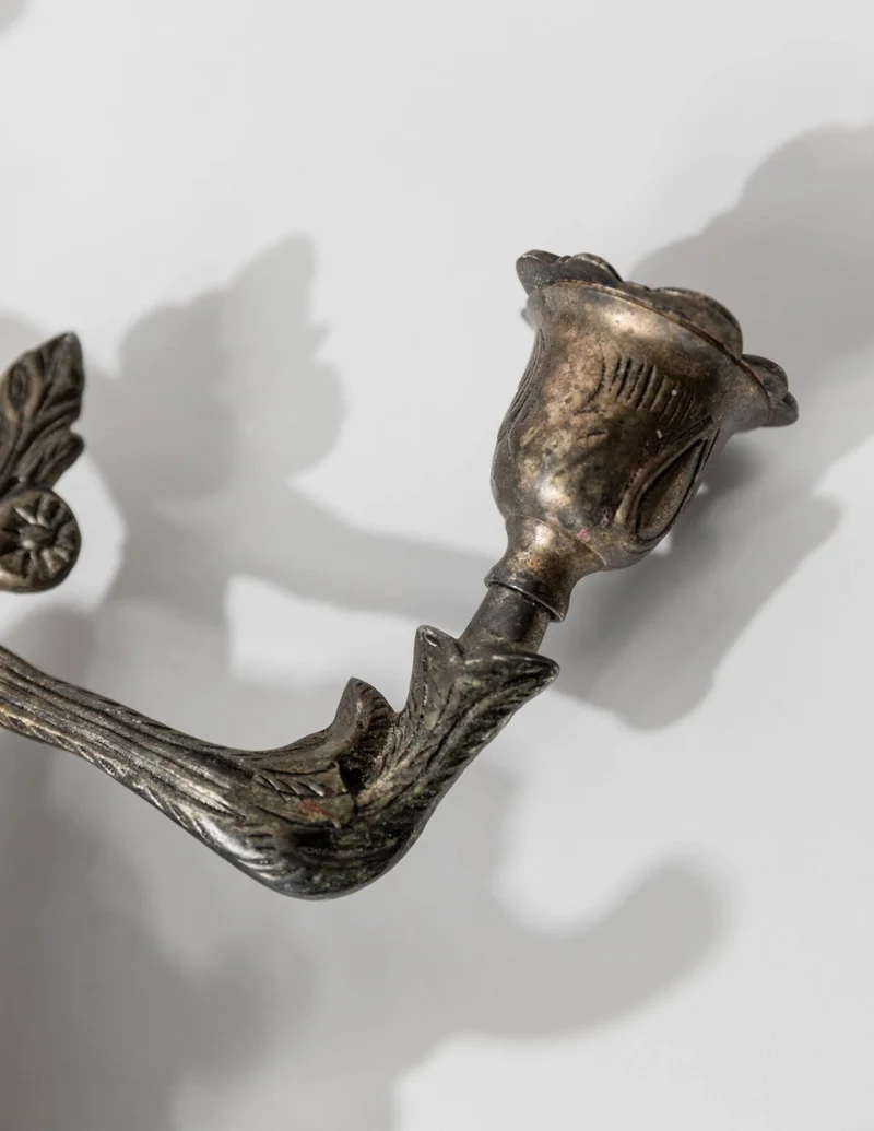 1910s Bronze Candleholder for Two Candles