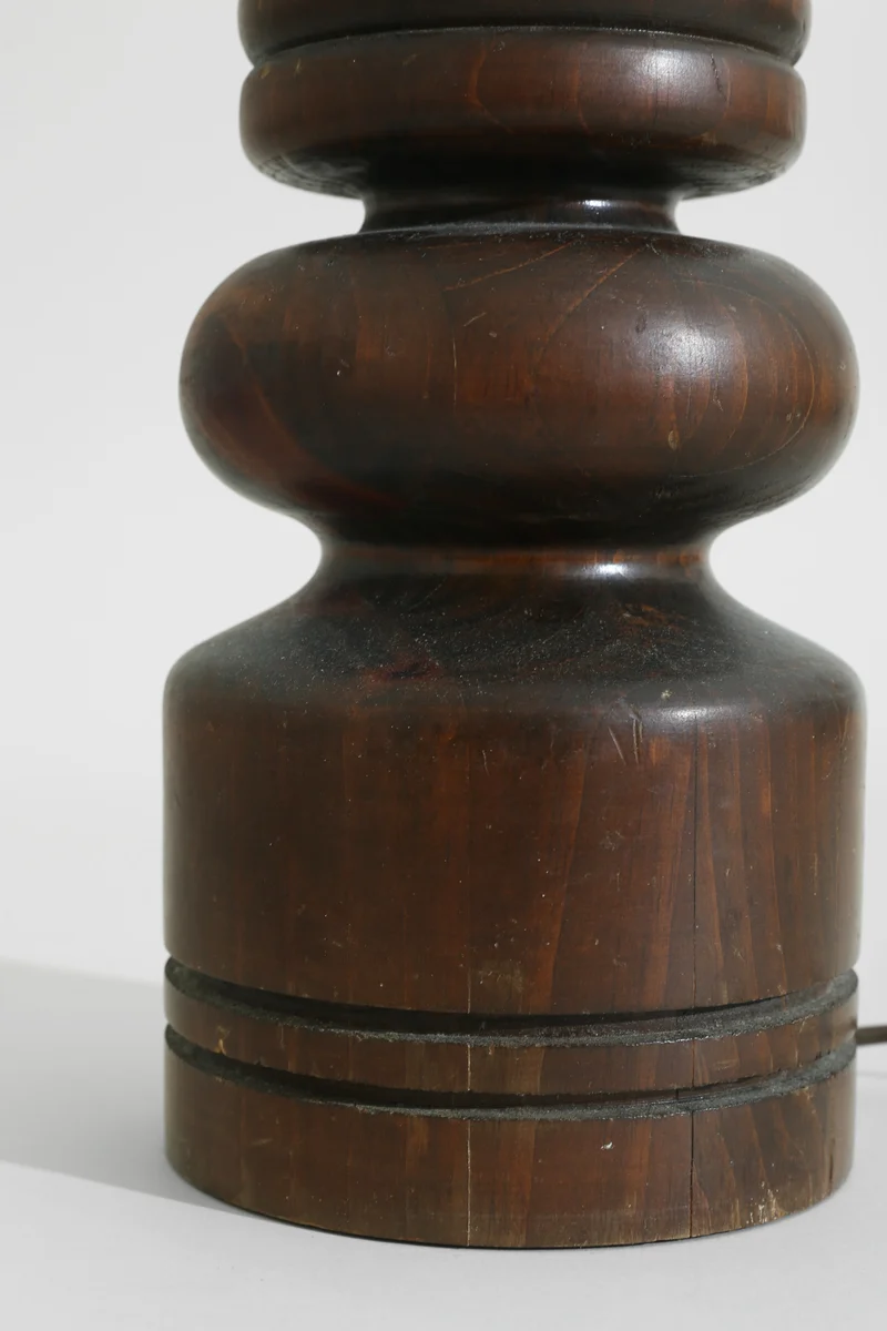 Vintage Sculptural Wood Table Lamp