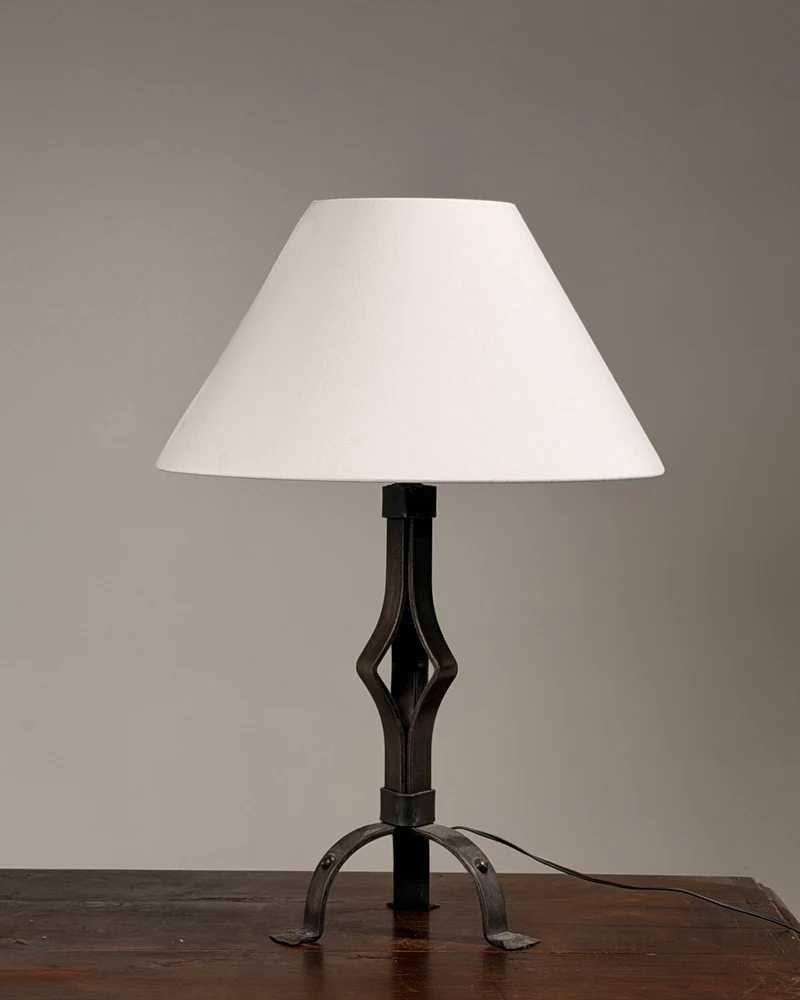 Vintage Wrought-iron Table Lamp Base, France, circa 1950