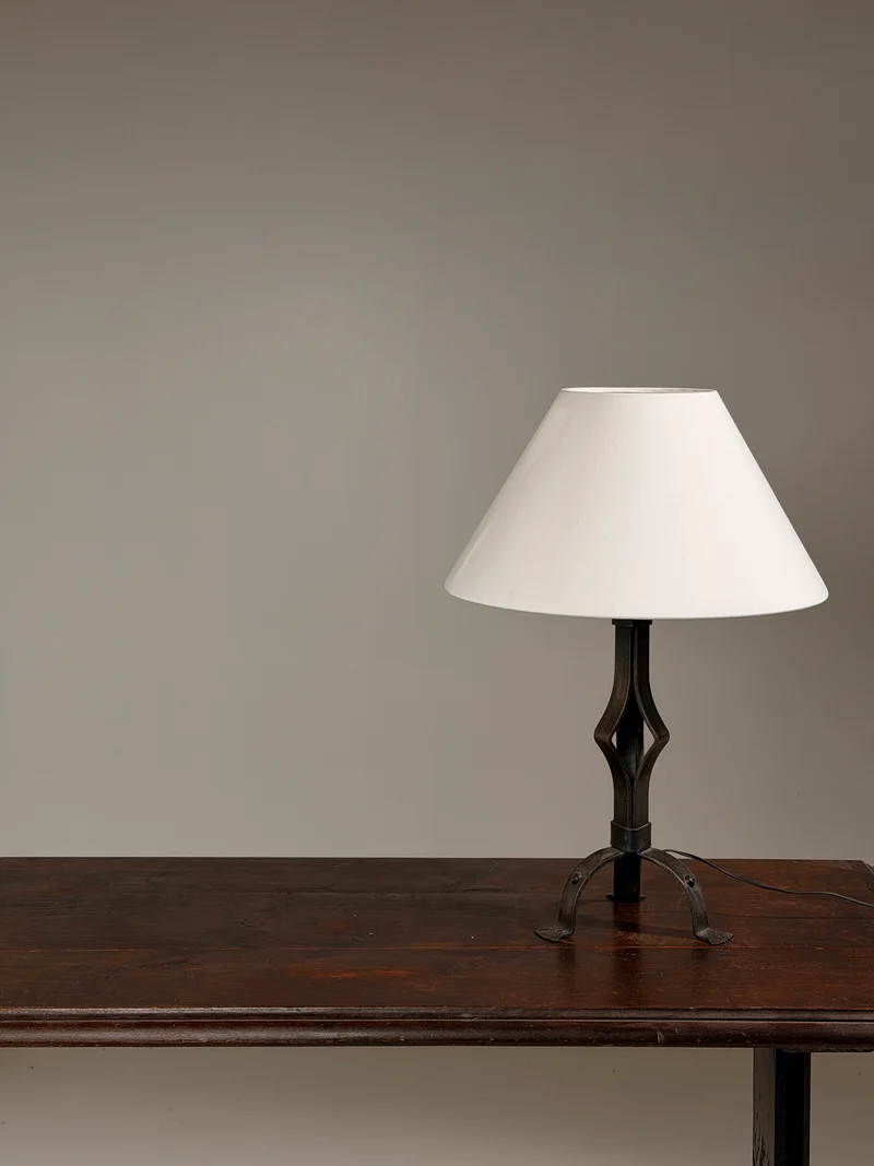 Vintage Wrought-iron Table Lamp Base, France, circa 1950