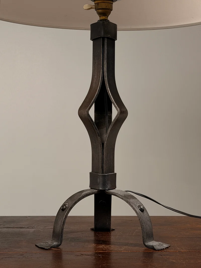 Vintage Wrought-iron Table Lamp Base, France, circa 1950