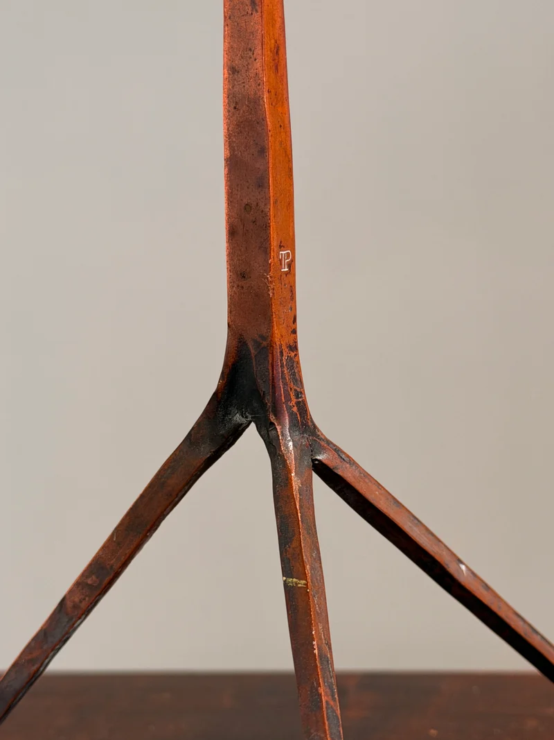 Sculptural brutalist candlestick in copper, in the style of the Marolles workshop, circa 1