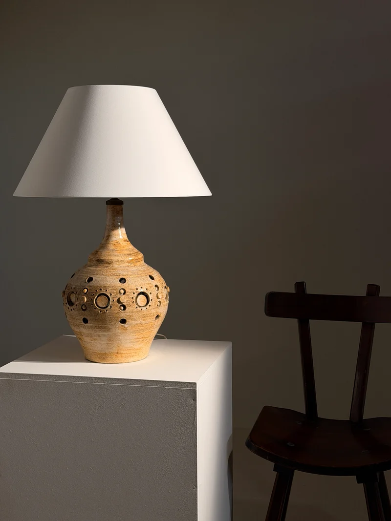 Vintage Large ceramic table lamp by Georges Pelletier, circa 1960
