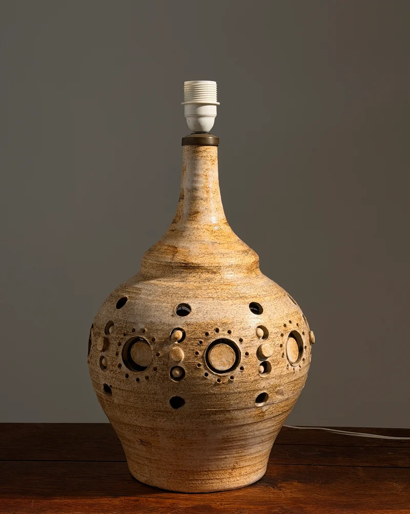Vintage Large ceramic table lamp by Georges Pelletier, circa 1960
