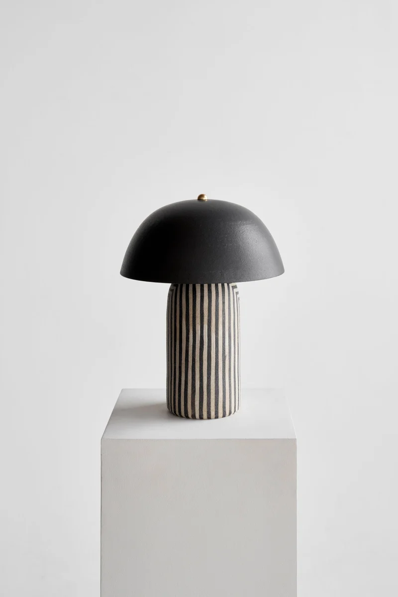 Tera Brass Table Lamp Stripe