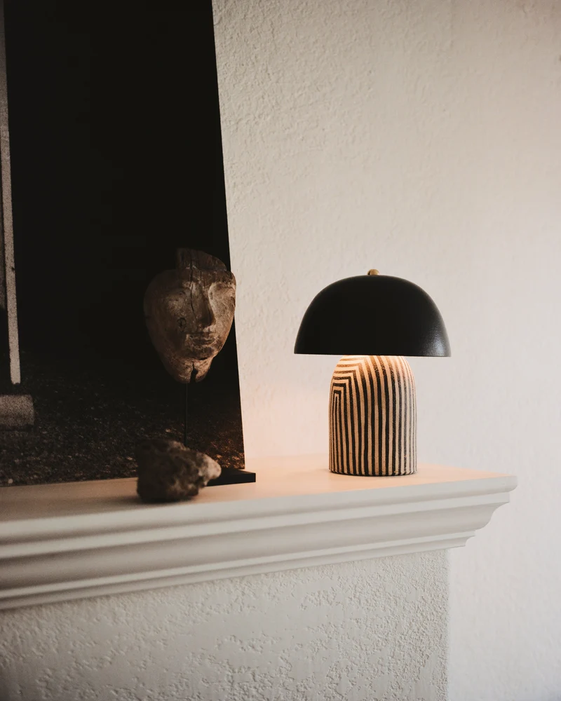 Tera Brass Table Lamp Stripe