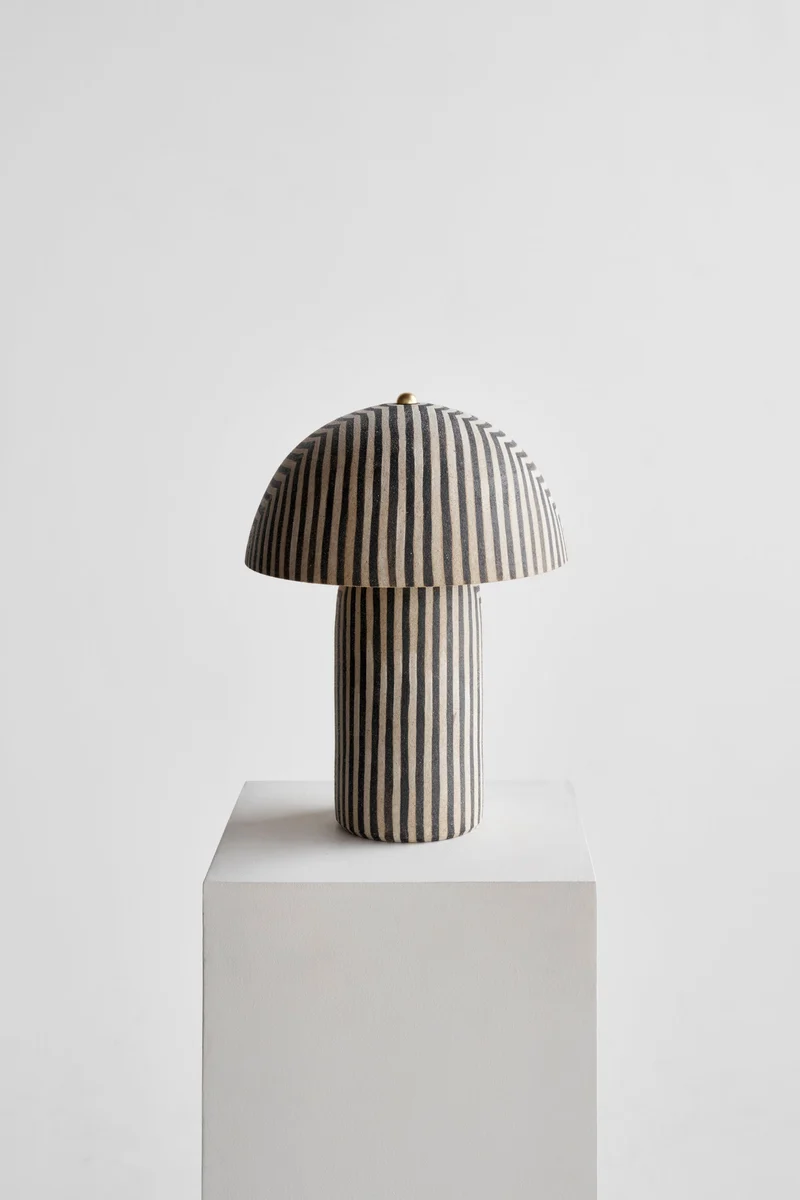 Tera Brass Table Lamp Stripe