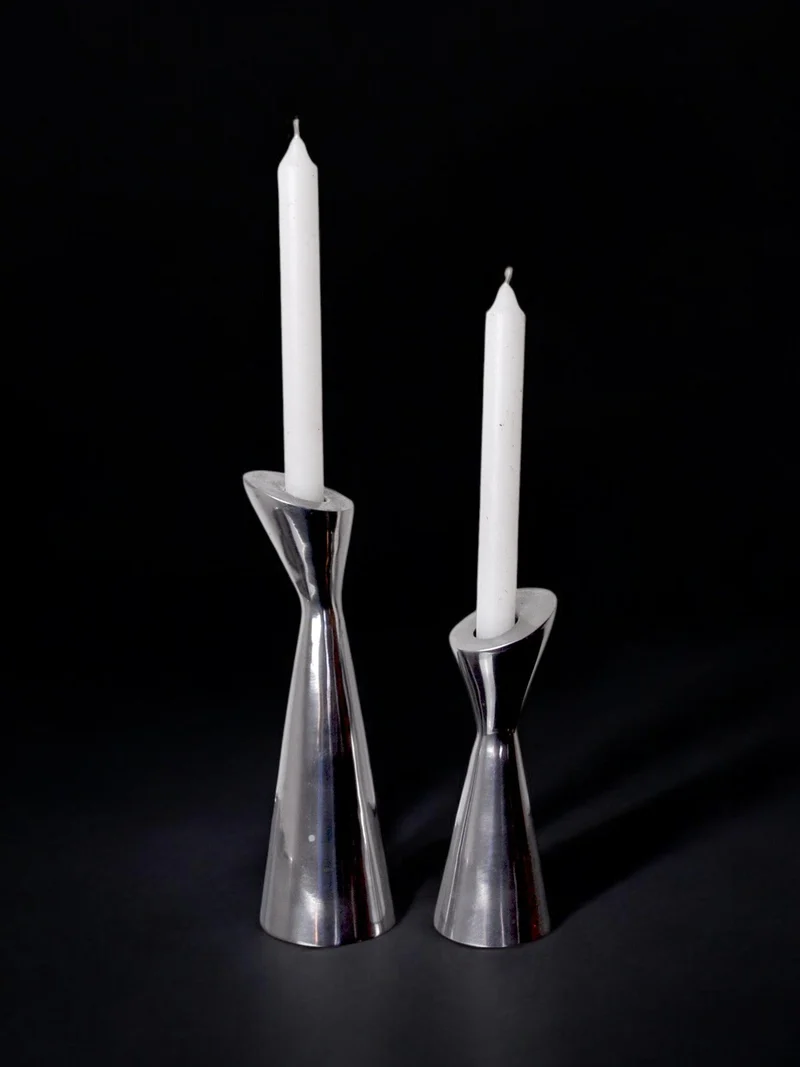 Pair of Swan Candleholders by Matthew Hilton, England, 1980