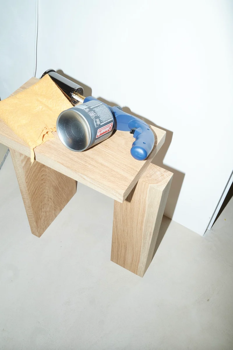 Performance Side Table in Burnt Oak