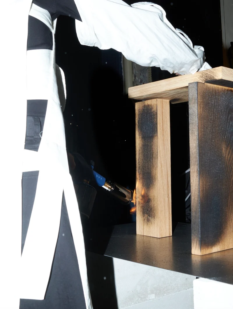 Performance Side Table in Burnt Oak