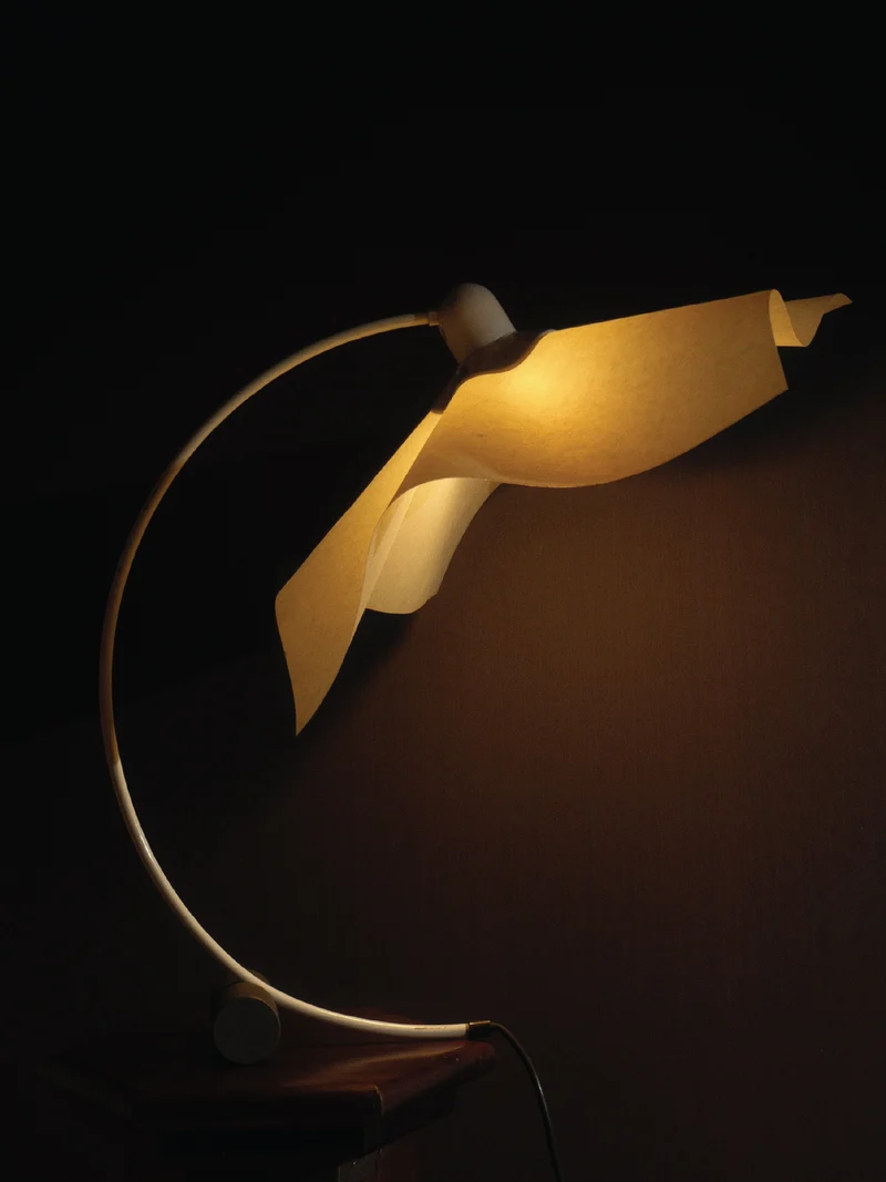 Vintage Artemide 'Area Curvea' Paper Table Lamp by Mario Bellini, 1970s