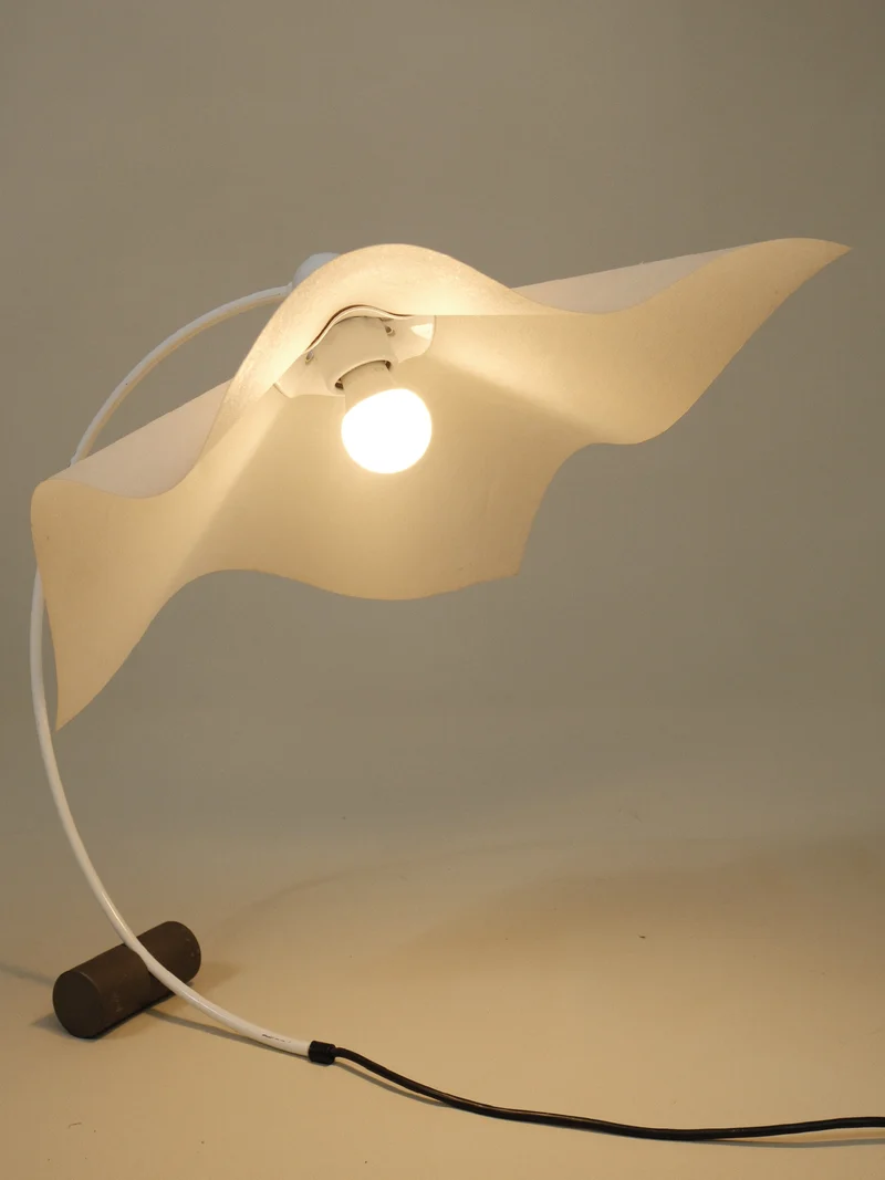 Vintage Artemide 'Area Curvea' Paper Table Lamp by Mario Bellini, 1970s