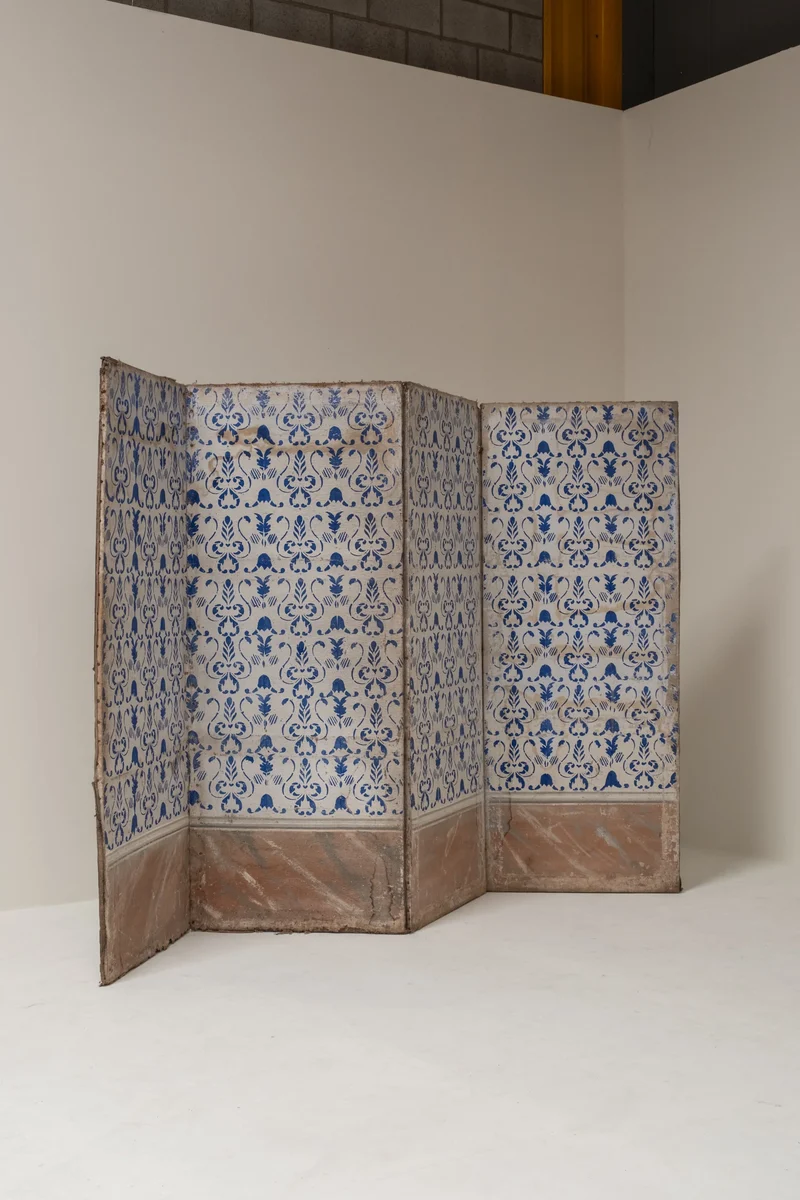 19th Century Italian Painted Four-Panel Screen (Paravent)