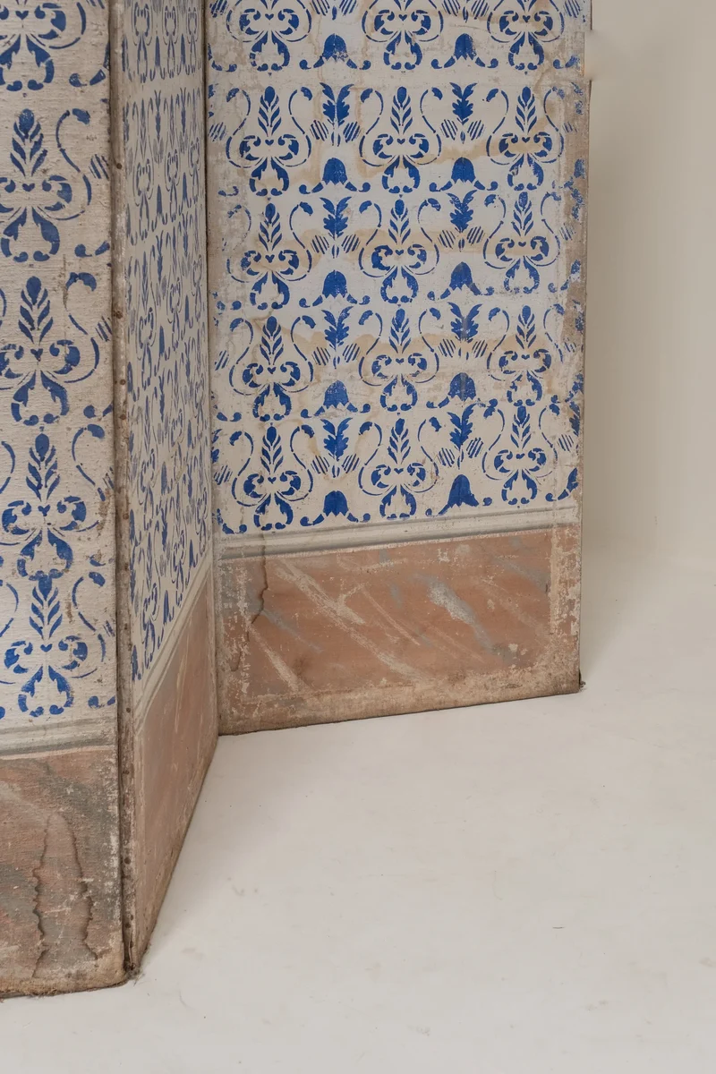 19th Century Italian Painted Four-Panel Screen (Paravent)