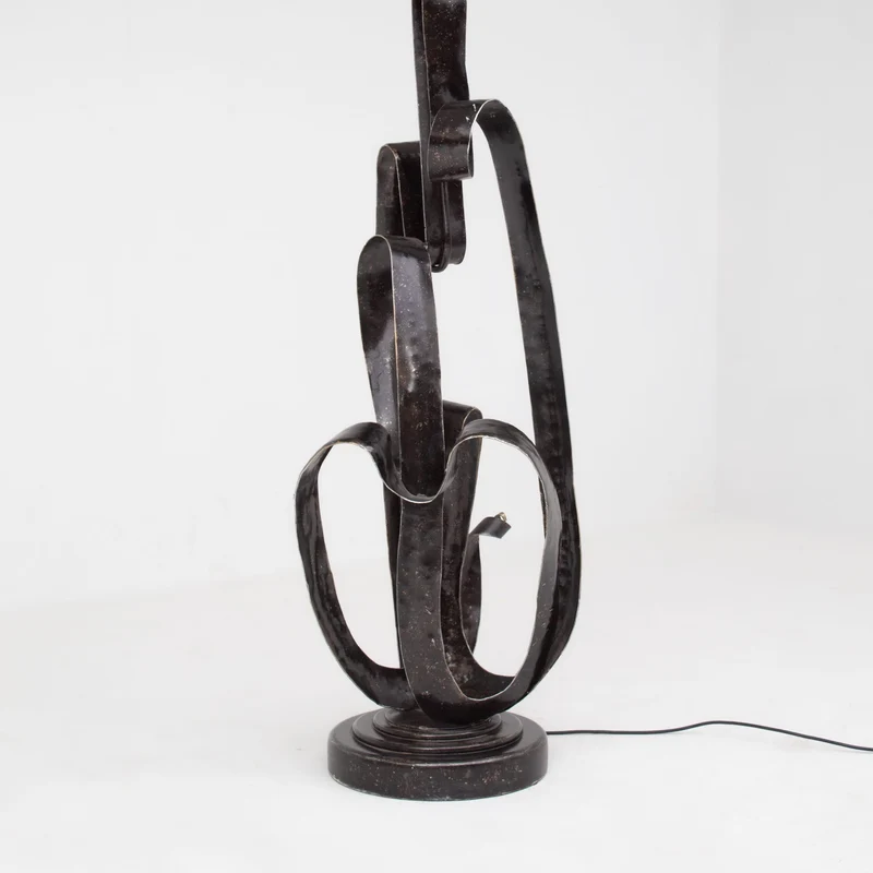 Vintage Mid-Century Sculptural Wrought Iron Standing Table Lamp