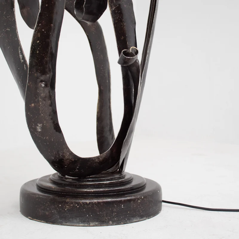 Vintage Mid-Century Sculptural Wrought Iron Standing Table Lamp