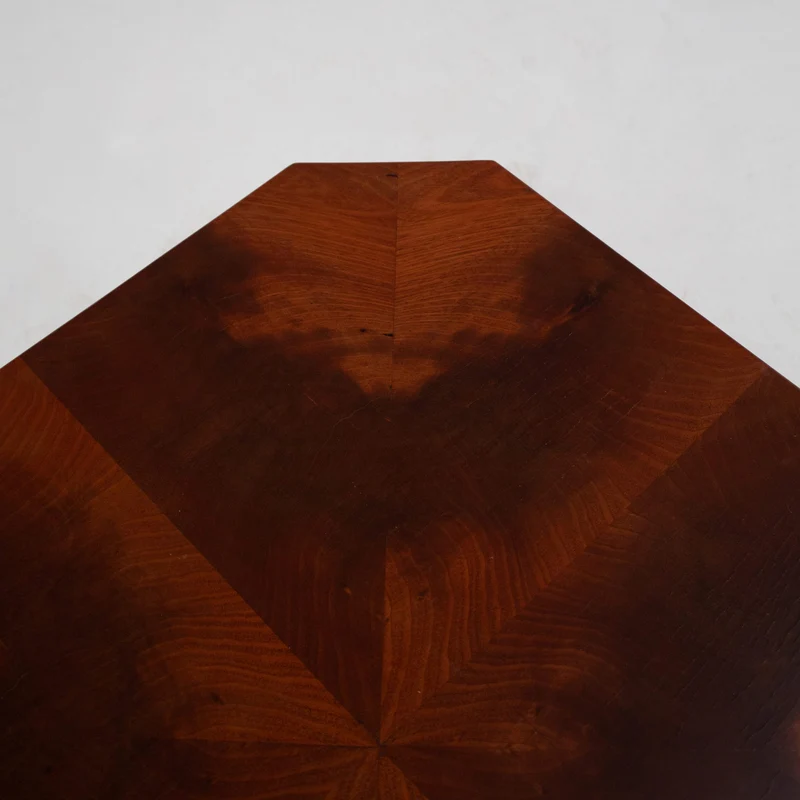 Michel Briard Hexagonal Pedestal Table in Mahogany