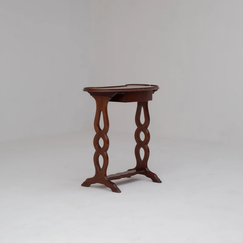 Michel Briard Sculptural Mahogany Side Table with Drawer