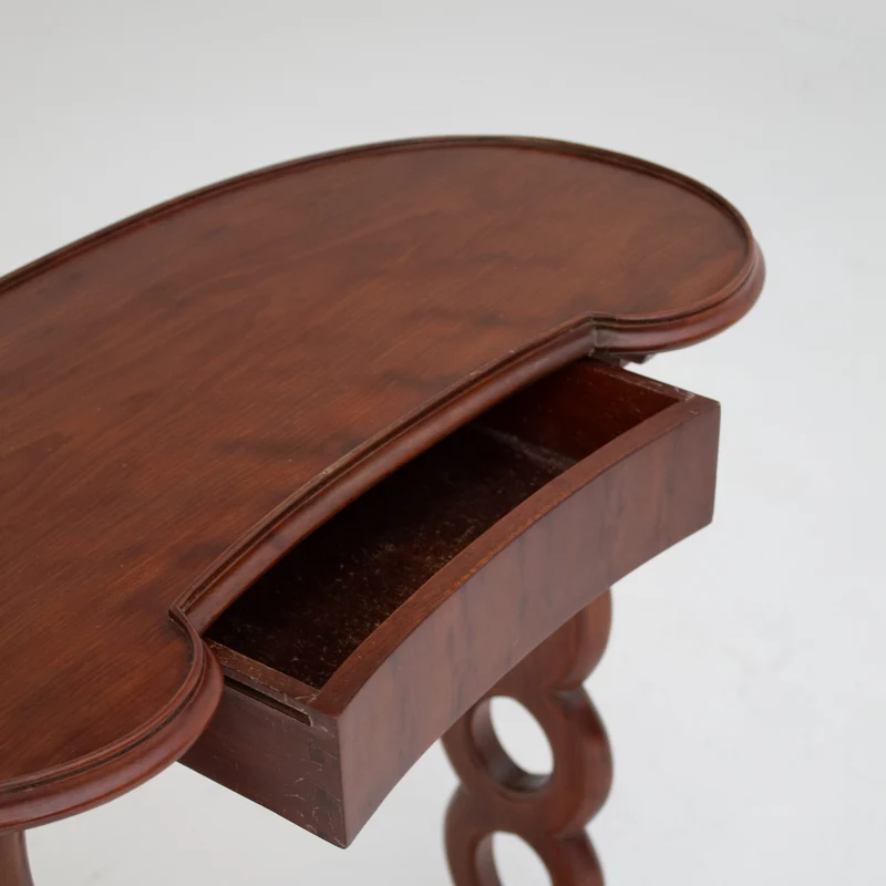 Michel Briard Sculptural Mahogany Side Table with Drawer
