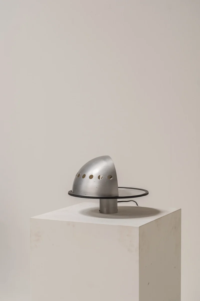 Vintage Sculptural Aluminum Aluminium Table Lamp by P. Guzzetti for Lamperti, Italy 1973, 1970s