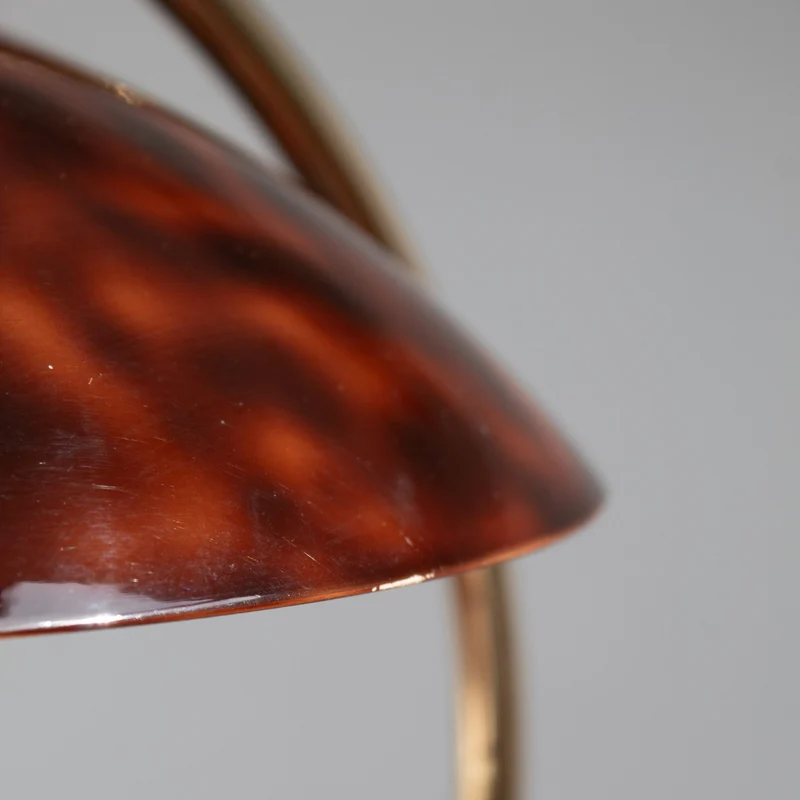 Vintage Tortoiseshell Table Lamp in Brass