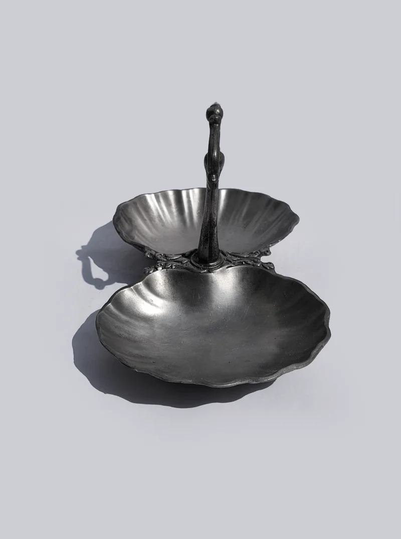 Pewter Shell Double Tray