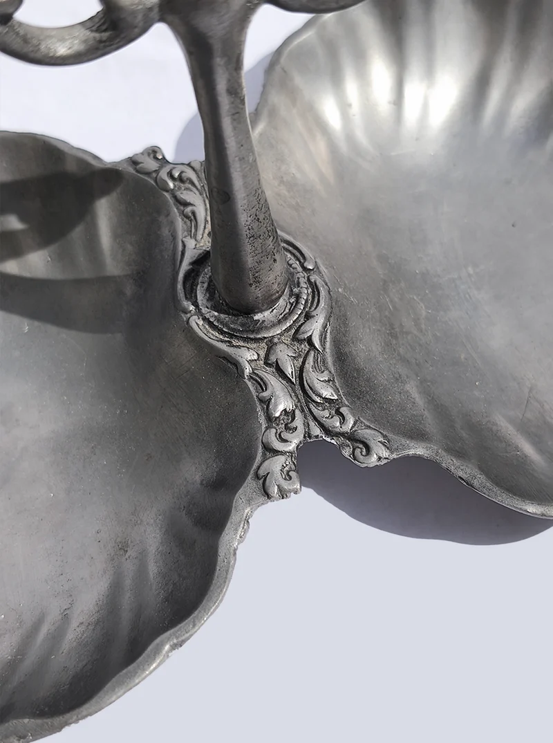 Pewter Shell Double Tray