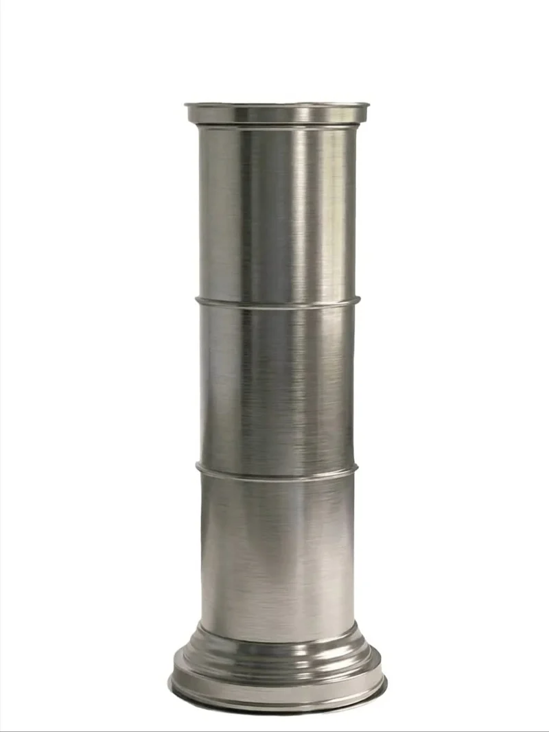 Art Deco End Tables in Metal - Brushed Aluminum Columns Collection
