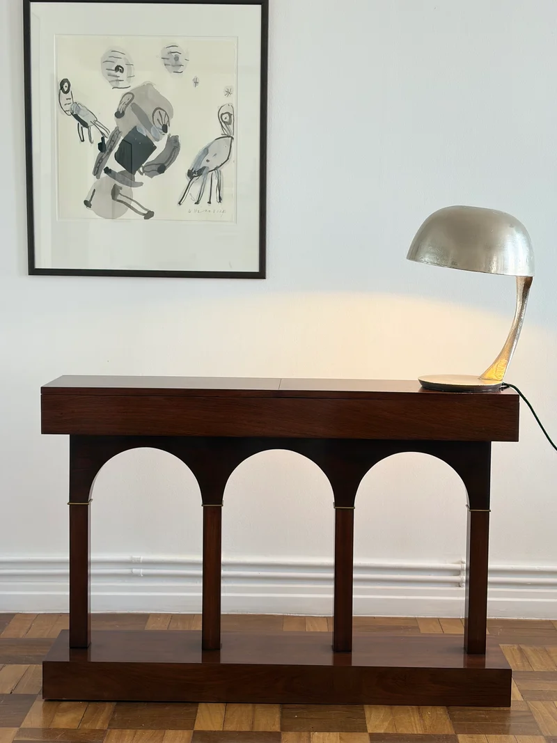 Solid Chrome Helmet Table Lamp, Italy, 1970s