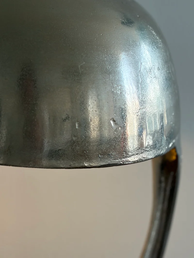 Solid Chrome Helmet Table Lamp, Italy, 1970s