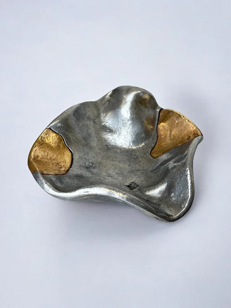 Brutalist tray by Art3, in Brass, Spain 1980's