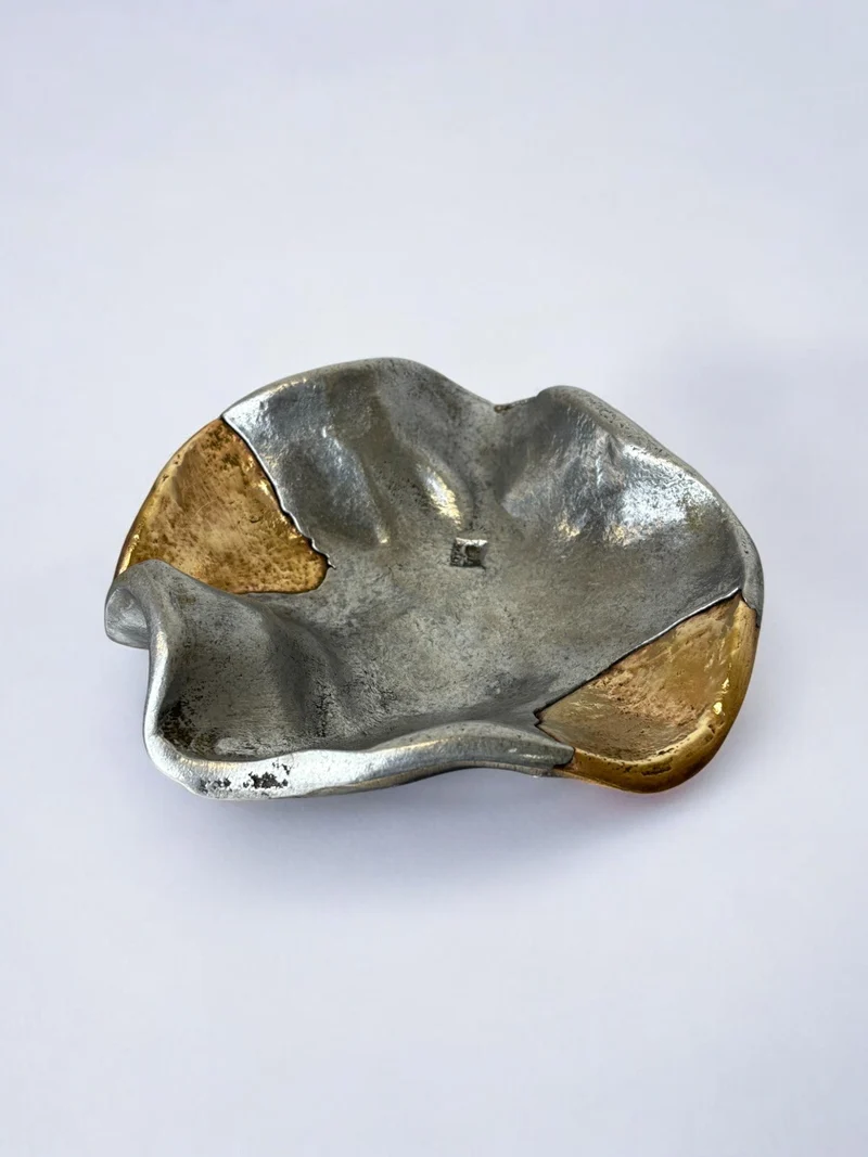 Brutalist tray by Art3, in Brass, Spain 1980's
