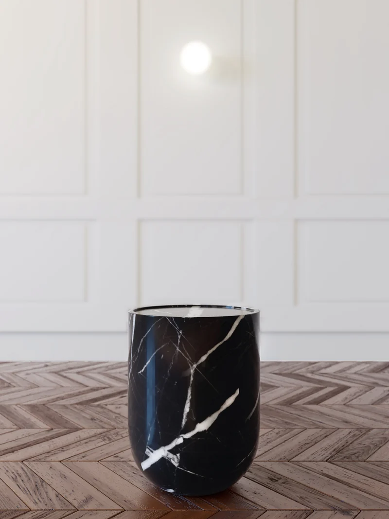 Side Table in Estremoz marble, Black Marquina, Travertine - Collection