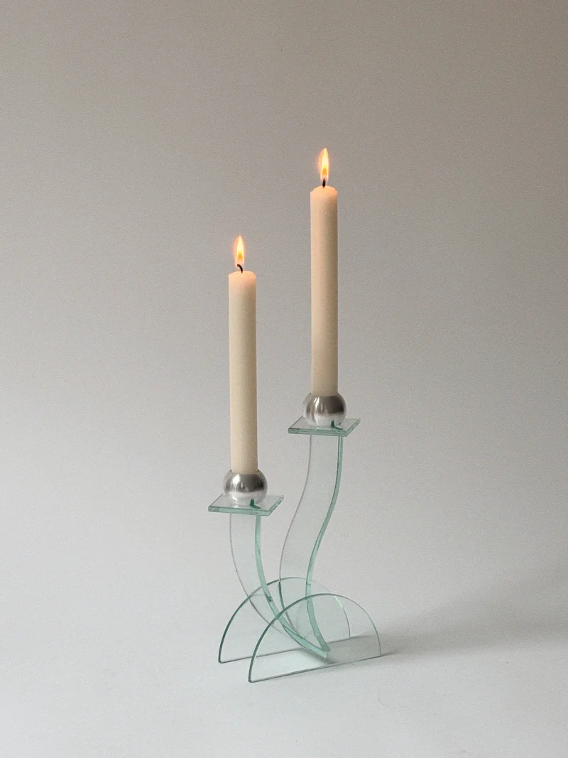 Postmodern Glass Candleholder, Germany