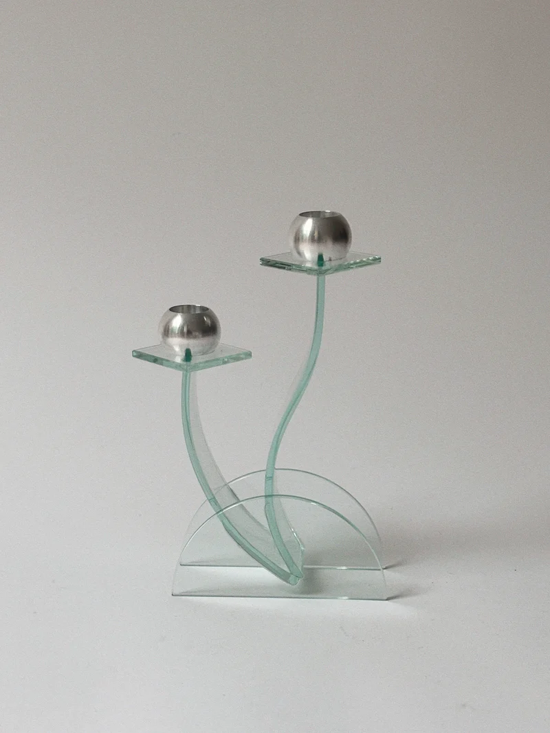 Postmodern Glass Candleholder, Germany