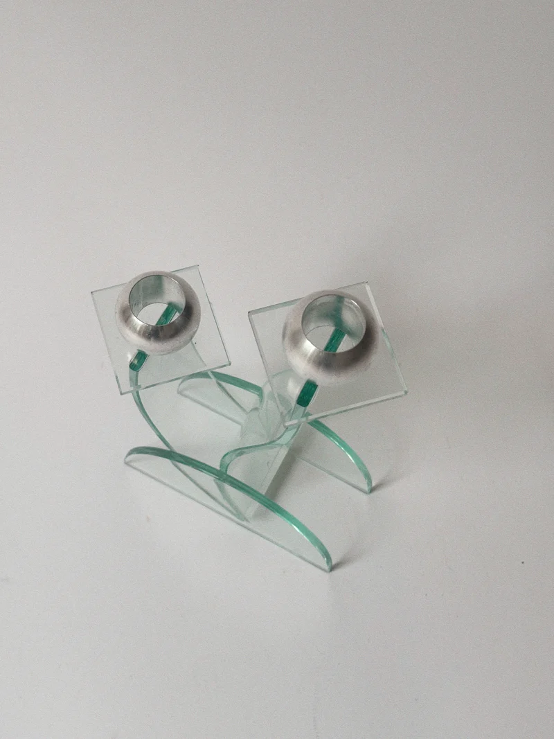 Postmodern Glass Candleholder, Germany