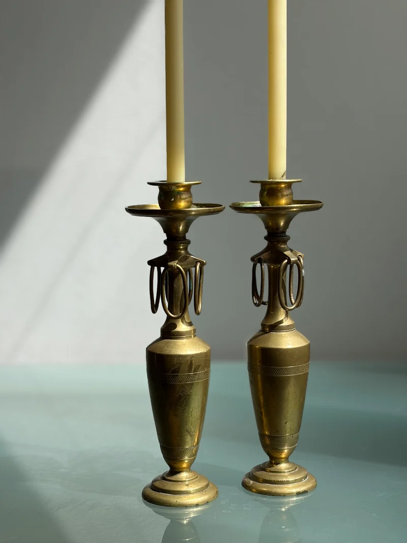 Pair of French Empire Candleholders, Late 19th Century